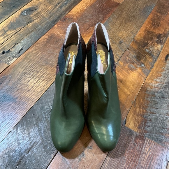 Vince Camuto Green Purple Snakeskin Leather Ankle Boots Size 10 - Picture 3 of 10